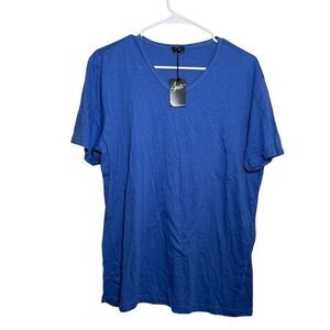 Agiato Blouse Women's Large V-Neck Short Sleeve Solid Shirt Top Casual NWT